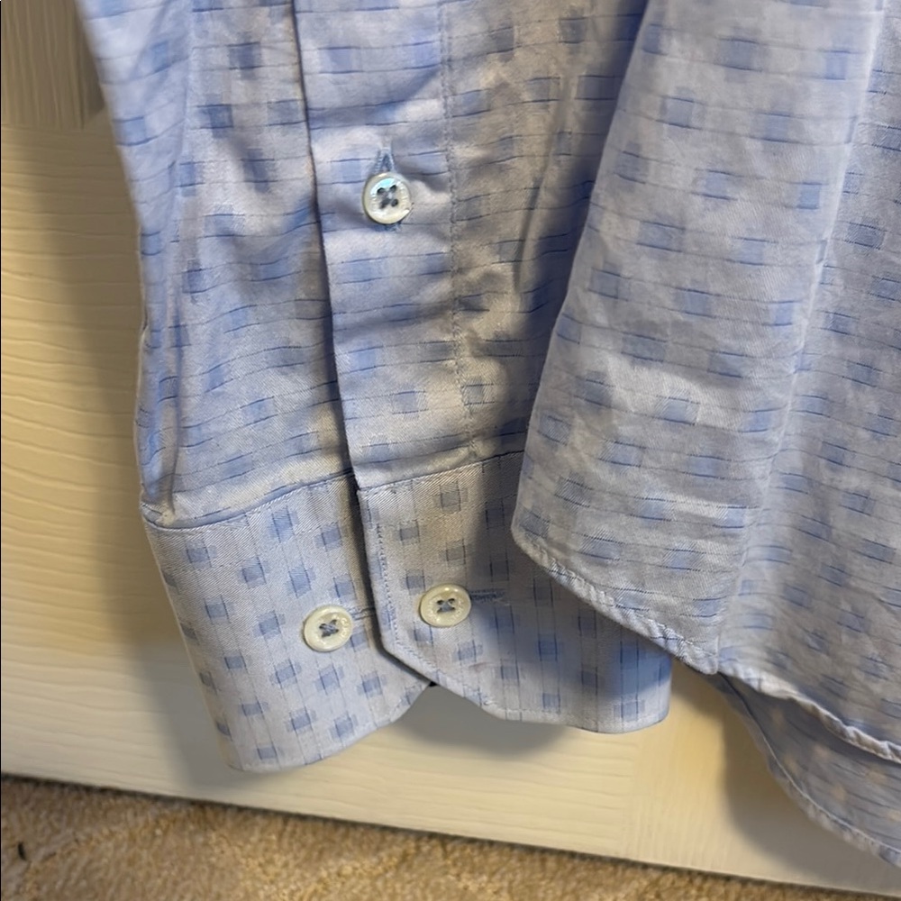 Mens Bugatchi Blue Patterned Button Down Shirt Si… - image 5